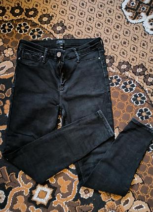 Джинсы женские river island черные skinny брюки стрейч