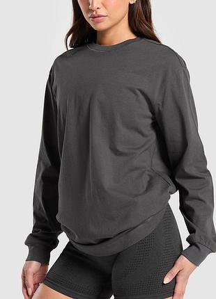 Gymshark (l) cotton oversized long sleeve лонгслив кофта