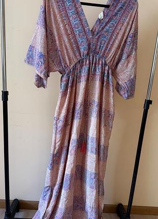 Mariposas yuli beach fashion розкішна сукня з шовку, paisley & beads, р. 12–14