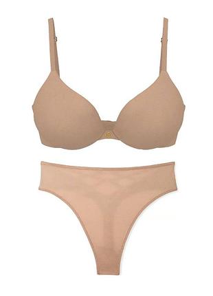 Комплект білизни victoria's secret бюст push-up і трусики тонг