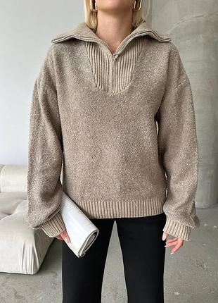 Half-zip светр жіночий беж