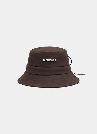 Jacquemus gadjo bucket hat - коричнева панама жакмю капелюх