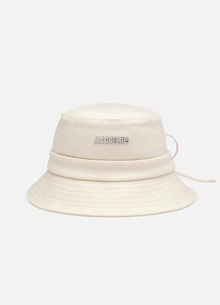 Jacquemus gadjo bucket hat - молочна панама жакмю капелюх