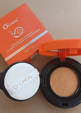 Кушон тональный для лица o'cheal colorful streamer air cushion concealer moisturizing 02 жемчужно-белый тон увлажняющий 15 мл