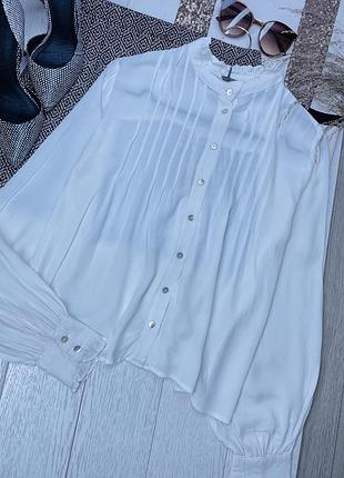 Біла сорочка mango xs oversize сорочка вільного крою літня сорочка з об’ємними рукавами базова сорочка
