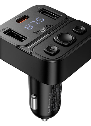 Fm- модулятор hoco e87 delta pd20w+15w 1*type-c+2*usb btv5.4