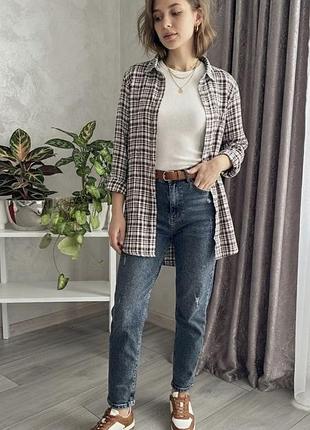Легка сорочка у клітинку жіноча  asos m