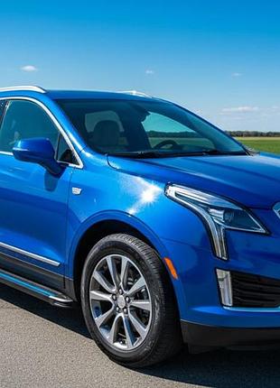 Бокові пороги maya blue (2 шт., алюміній) для cadillac xt5 2016- рр