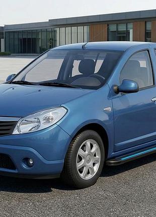Бокові пороги maya blue (2 шт., алюміній) для dacia sandero 2007-2013 рр