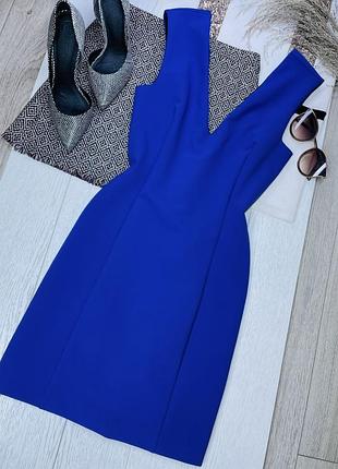 Літня сукня zara xs святкова сукня футляр коротке плаття з глибоким вирізом плаття зара синє