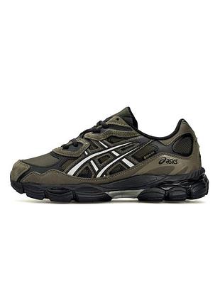 Теплі кросівки чоловічі asics gel-nyc, хакі кросівки водовідштовхуючі, осінь-зима