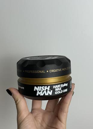 Чоловічий віск для укладання волосся nishman hair wax 07 gold one