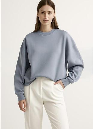 Жіночий сіро-блакитний світшот оверсайз від h&m