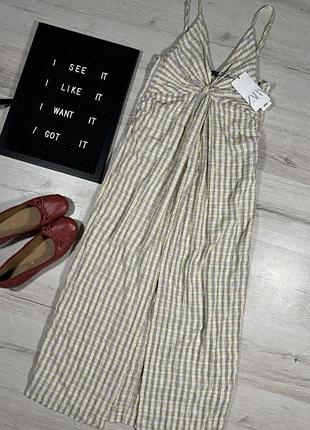 Легенька сукня міді в клітинку zara