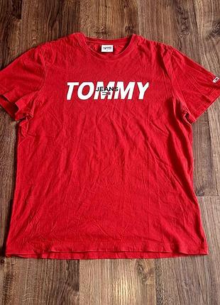 Чоловіча унікальна футболка tommy hilfiger з великим лого оригінал