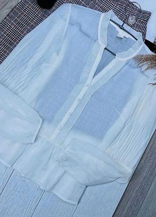 Нова літня сорочка h&m xs s біла прозора сорочка шифон нова жіноча сорочка