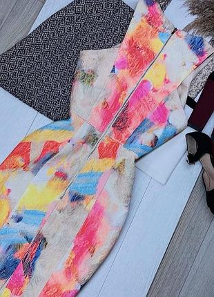 Вечірня сукня h&m s різнокольорова сукня футляр плаття по фігурі в абстрактний принт