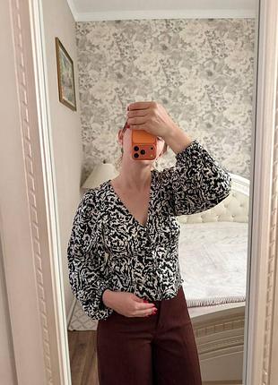 Укороченная женская рубашка от h&amp;m