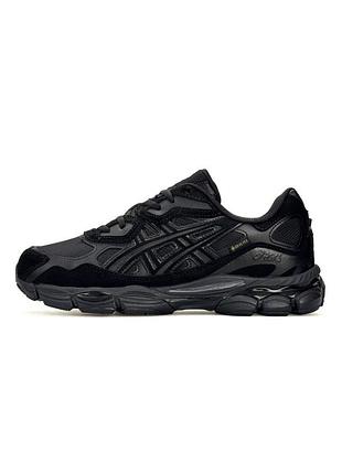 Теплі кросівки чоловічі asics gel-nyc, чорні кросівки водовідштовхуючі, осінь-зима