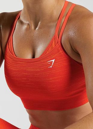 Жіночий спортивний топ gymshark в оранжевому кольорі
