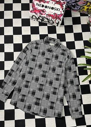 Удлиненная рубашка в клетку свободный крой relaxed fit