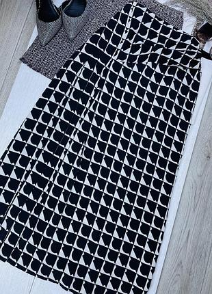 Літня спідниця zara l міді спідниця трапеція плісе спідниця з розрізом спідниця в геометричний принт зара
