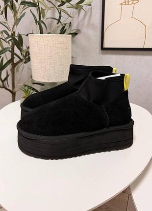 Уцінка натуральні уггі ugg classic mini dipper black