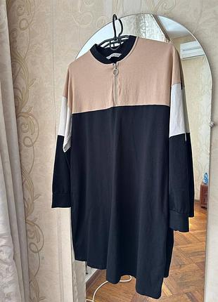 Бежево-чорна сукня lcw casual 🤎🖤 стильний контрастний дизайн.