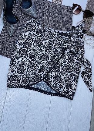Літня спідниця zara m коротка спідниця на запах бавовняна спідниця з бахромою спідниця зара в принт