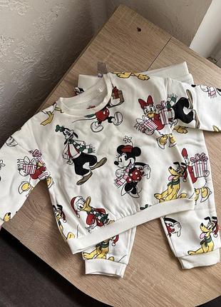 Костюм дитячий на флісі теплий disney primark для дівчинки для хлопчика 86 92 98 розмір 12-18 місяців 1,5-2 роки 2-3 роки костюм спортивний детский