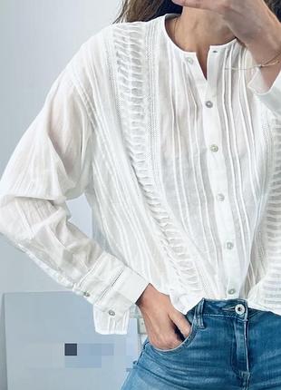 Біла батистова блуза zara m