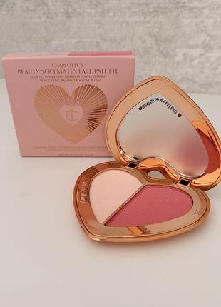 Лімітована палетка для обличчя charlotte tilbury beauty soulmates face palette (pillow talk flawless pink)