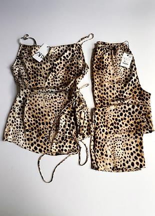 Костюм леопард сатин zara
