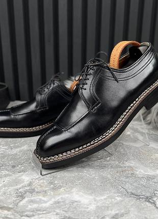 Ermenegildo zegna norwegian welt lace up derby мужские туфли кожа оригинал 41.5 eur
