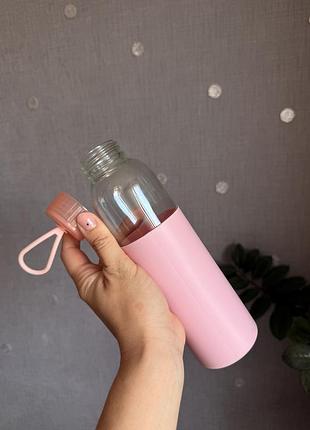 Sinsay многоразовая бутылочка для воды и сока, стеклянная в чехле