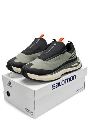 Теплые кроссовки мужские salomon odyssey, хаки кроссовки соломон водоотталкивающие, осень-зима