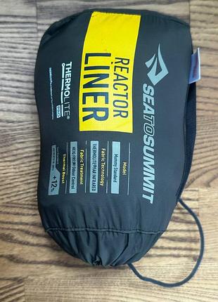 Вкладиш в спальник sea to summit reactor sleeping bag liner, beluga black, standart, mummy, 198 см