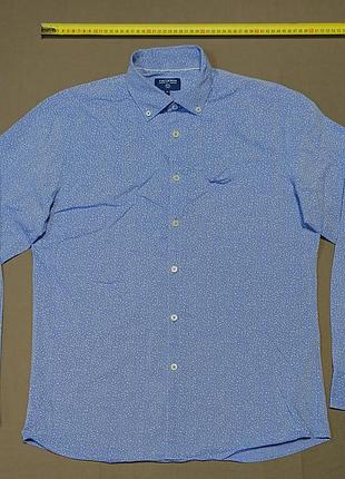 Воротник 39 см tm lewin size m голубая рубашка в цветы 100% cotton 
пуговицы брендированные