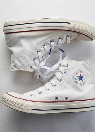 Кеди converse chuck taylor all star hi white (39 р / 24.5 см, uk 6) 163357c. високі конверси кремового кольору у вінтажному стані