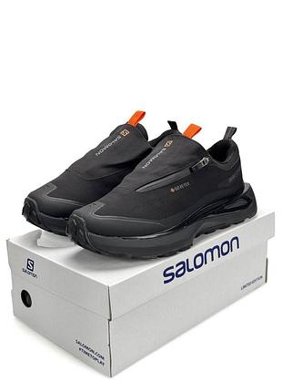 Теплые кроссовки мужские salomon odyssey, черные кроссовки соломон водоотталкивающие, осень-зима