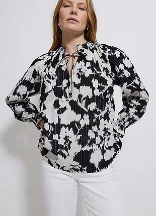 Красивая натуральная коттоновая блузка свободного кроя широкая блузка оверсайз хлопок