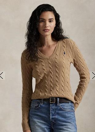 Светр пуловер polo ralph lauren бежевий  кемел вовна коси xl-l.38-42