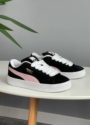Кроссовки женские puma suede xl black pink white