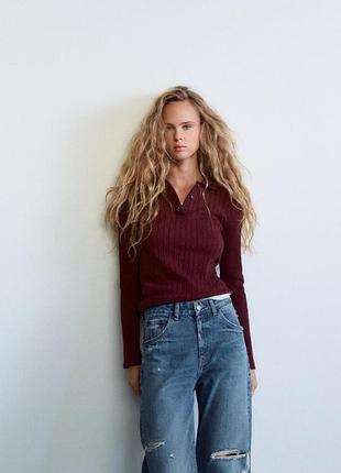 Бордовий светр поло на ґудзиках zara 
🌷🌷🌷🌷🌷🌷🌷🌷