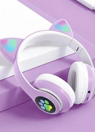 Бездротові bluetooth-навушники з вушками з led-підсвіткою