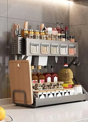 Органайзер для спецій glaceon spice rack двоярусна сушарка-полиця для посуду