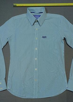 Воротник 42 см superdry size medium плотная женская в полоску рубашка  
пуговицы брендированные 100% cotton