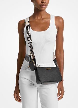 Шкіряна сумка кросбоді з гаманцем і кейсом для навушників jet set michael kors