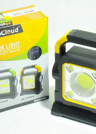 Ліхтар прожектор hello cloud hc-7078-a повербанк сонячна панель переносний