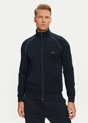 Мужская легкая коттоновая зепка hugo boss оригинал олимпийка кофта на застежке хуго босс зоп кофта